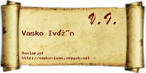 Vasko Iván névjegykártya